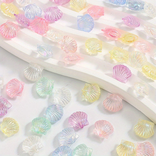 Clear Shell Shape Acrylic Beads