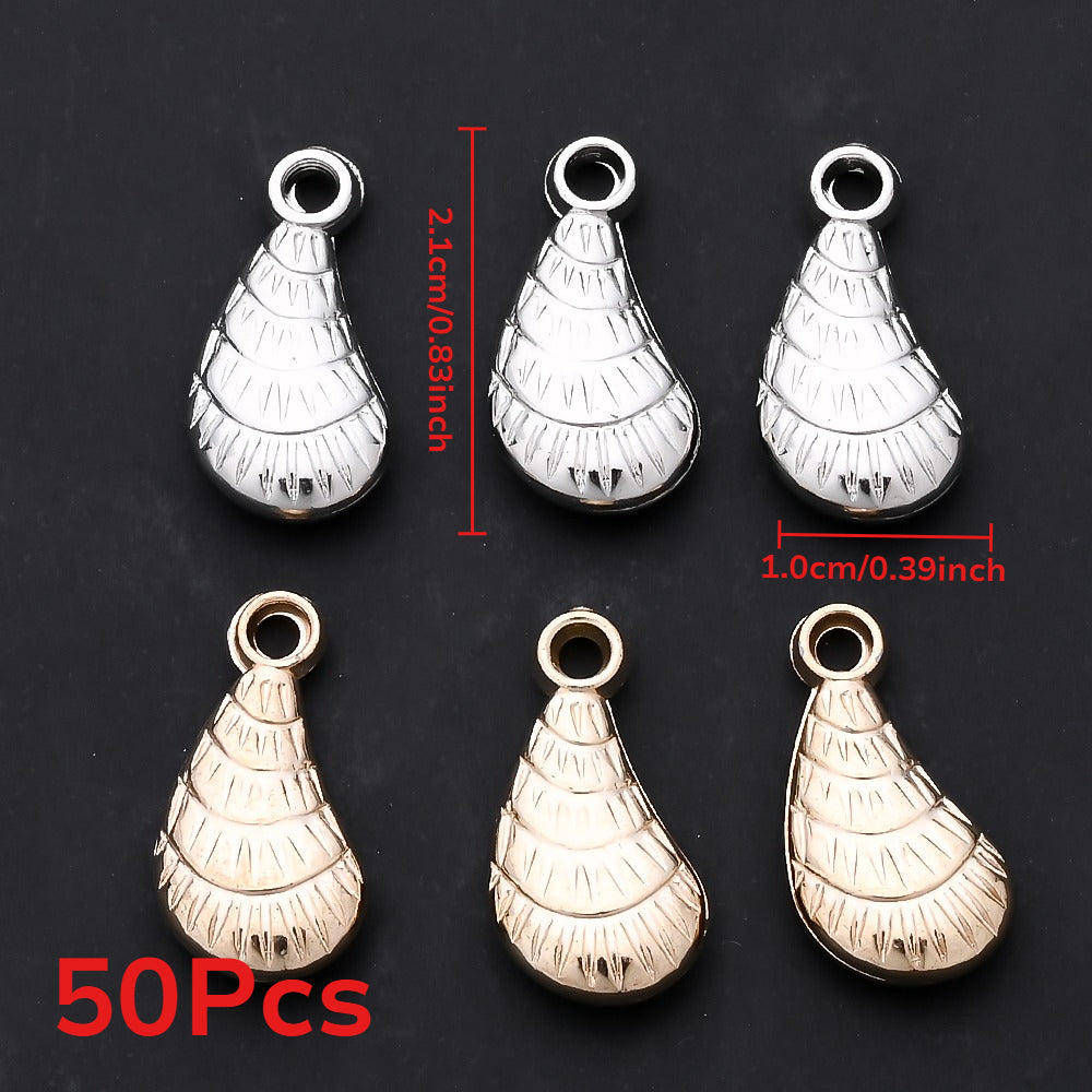 20/50PCS Gold & Silver CCB Seashell Pendant Charms