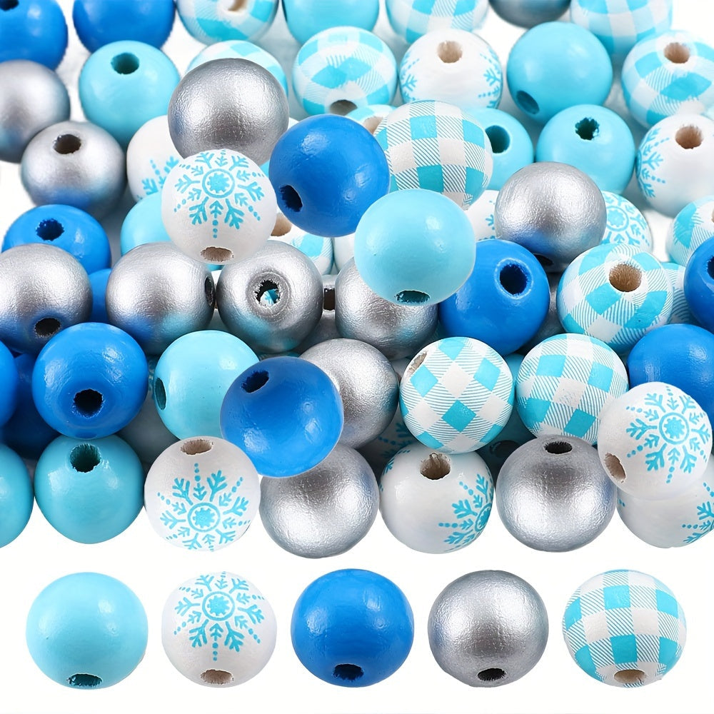 Christmas Wooden Round Beads
