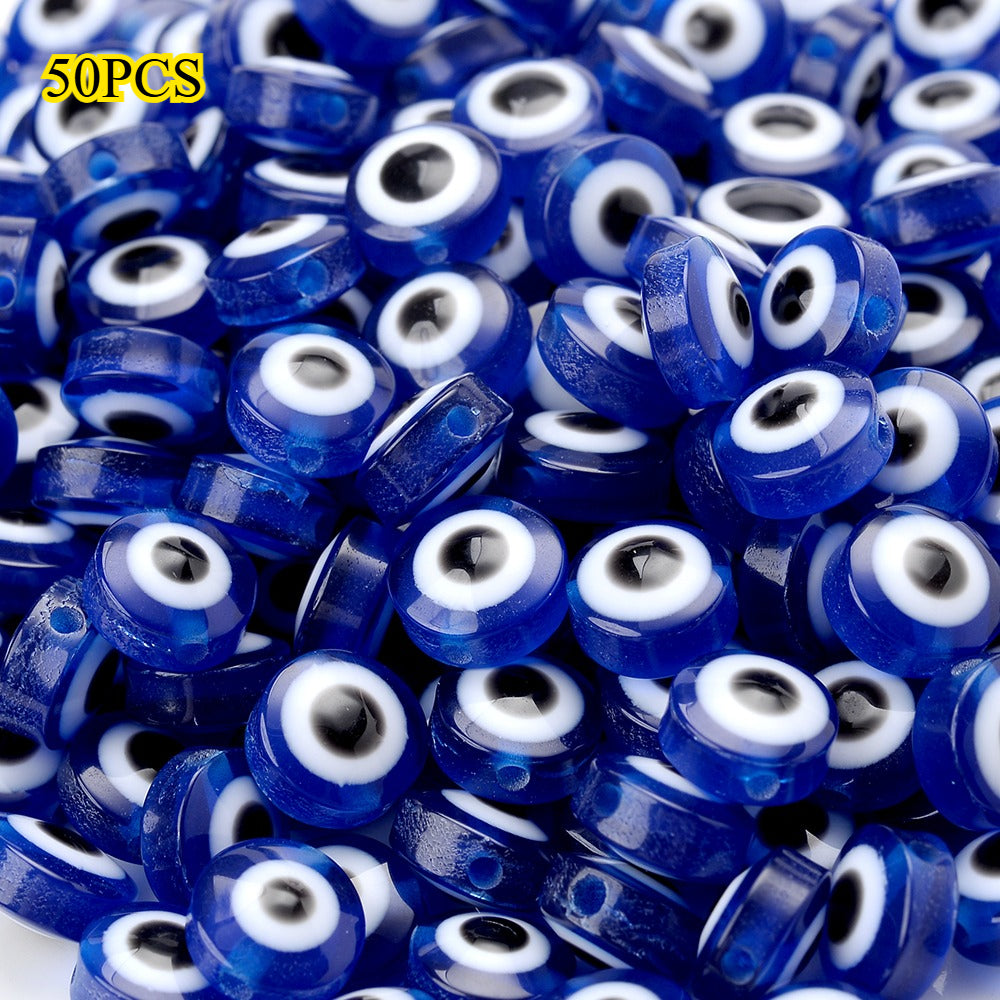 20/50pcs 6-14mm Colorful Flat Round Eye Resin Beads