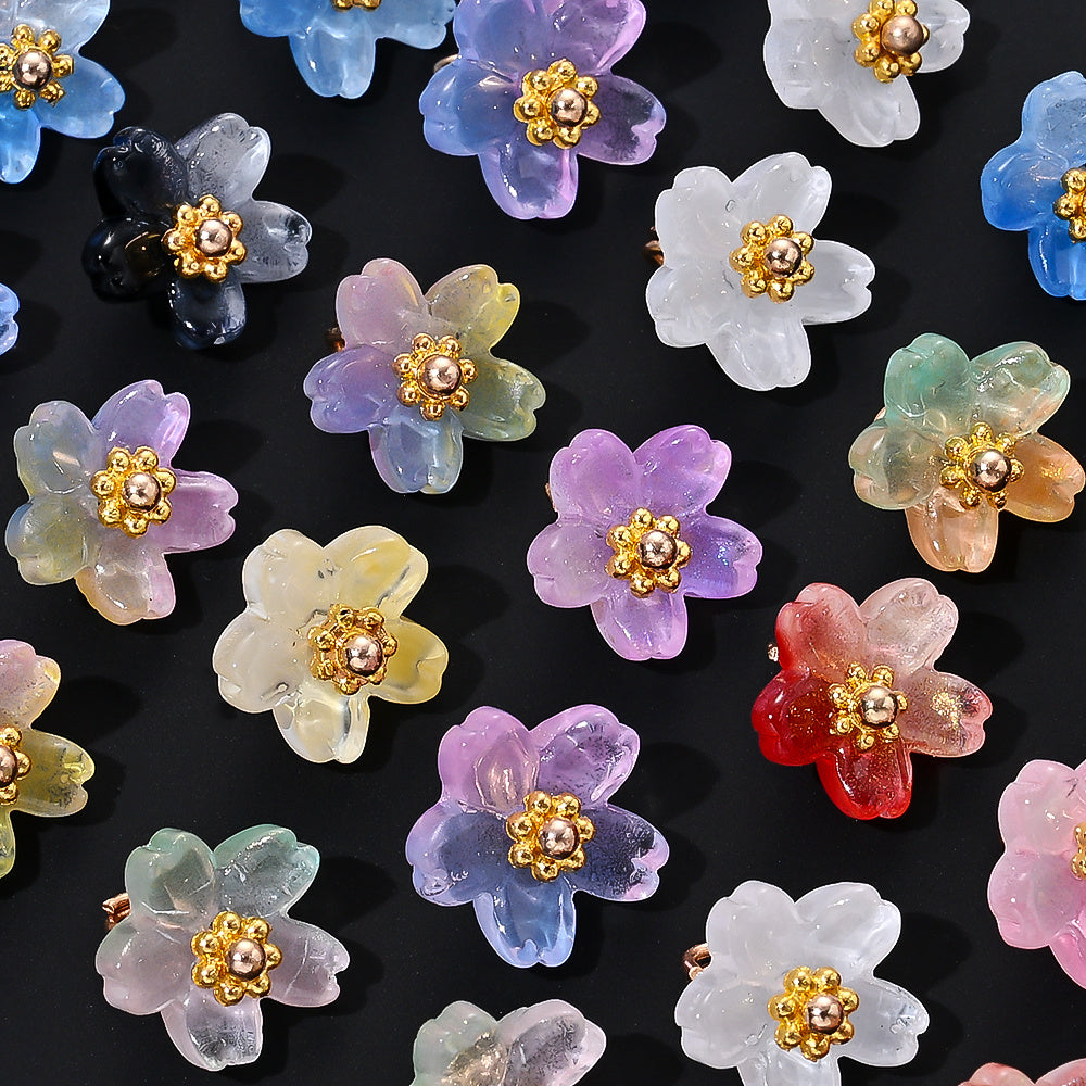 Shiny UV Iris Flower Beads