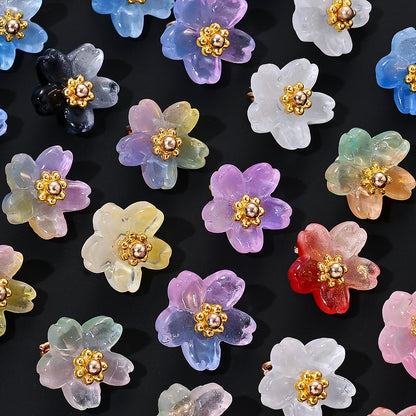 Shiny UV Iris Flower Beads