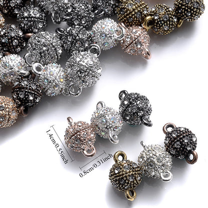 5 Pairs 14×8mm Rhinestone Magnetic Jewelry Clasps