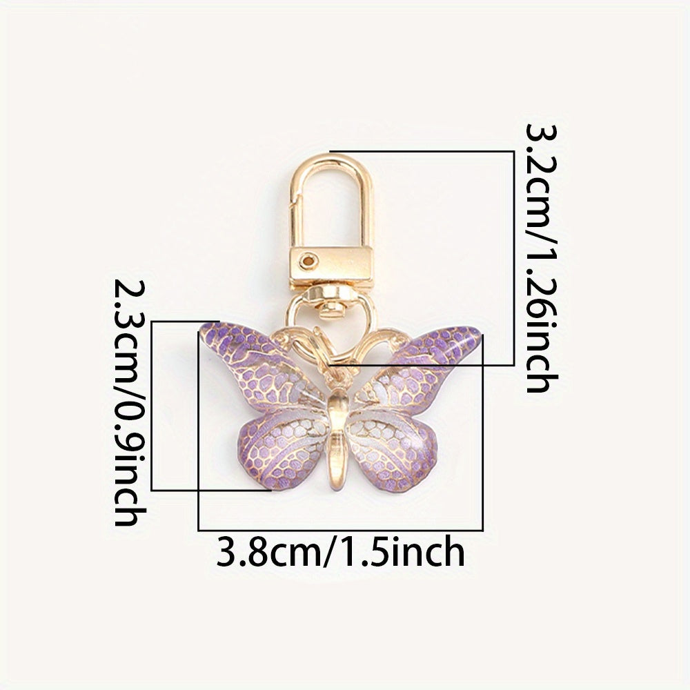 Purple Butterfly Acrylic Keychain