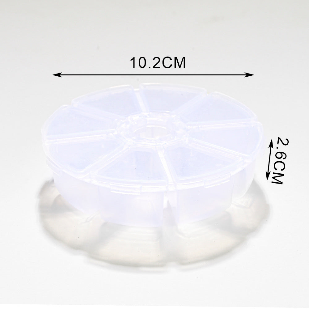 8-Grid Round Transparent Jewelry Storage Box