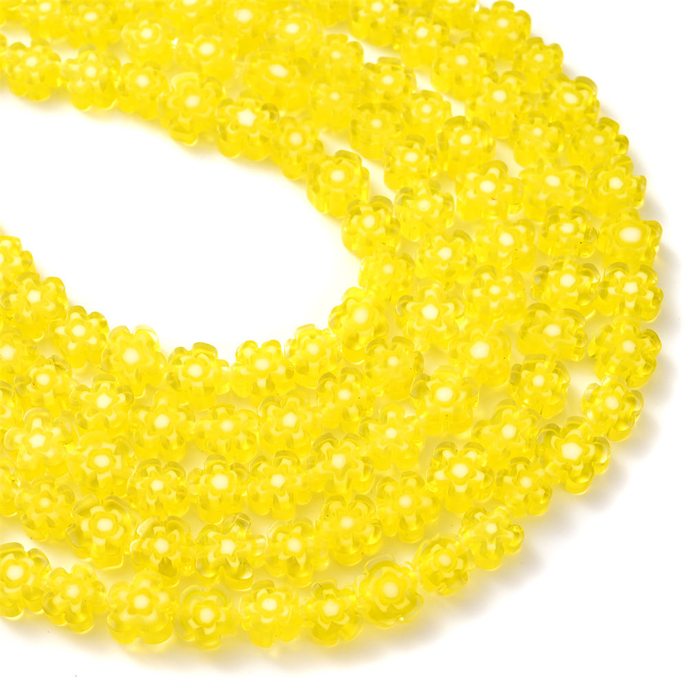 Daisy Lampwork Flower Beads