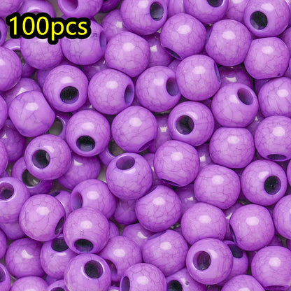 100pcs/set Imitation Stone Crack Round Beads