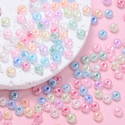 200-Piece 5 mm Glossy Ice Cream Glass Beads