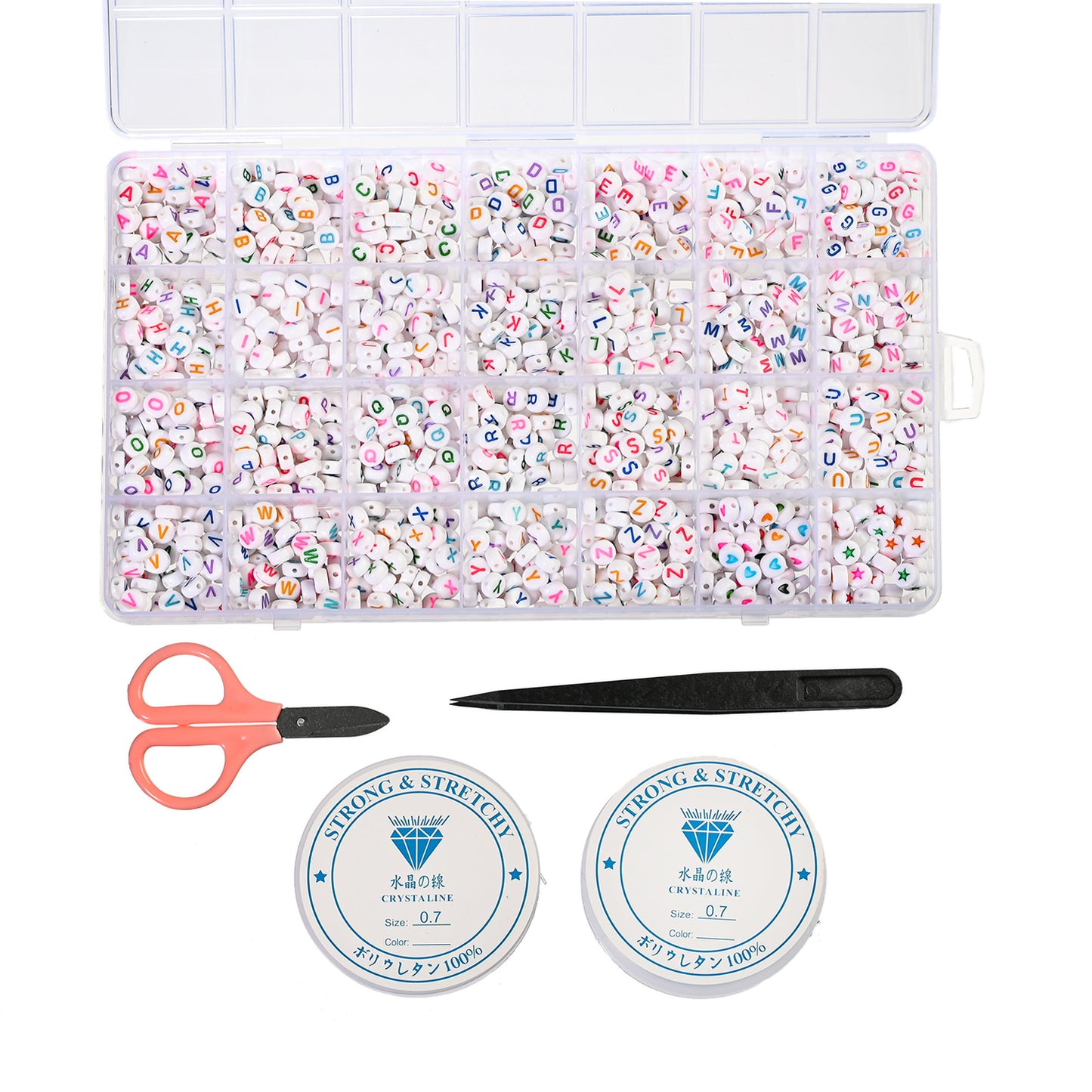 1200pcs/Box Acrylic Alphabet Letter Bead Kit