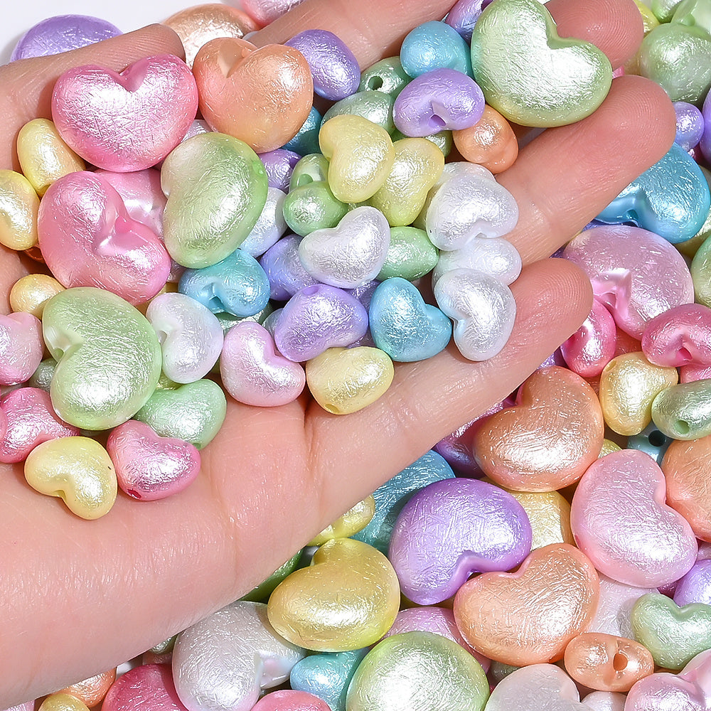 Macaron Matte Heart Spacer Beads