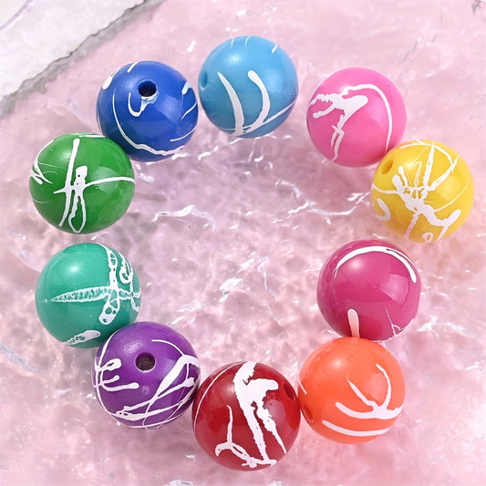 Iridescent Round Acrylic Beads