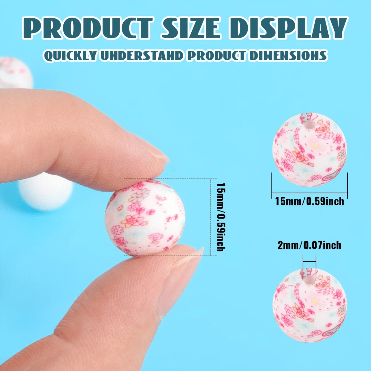 Silicone Animal Print Round Beads
