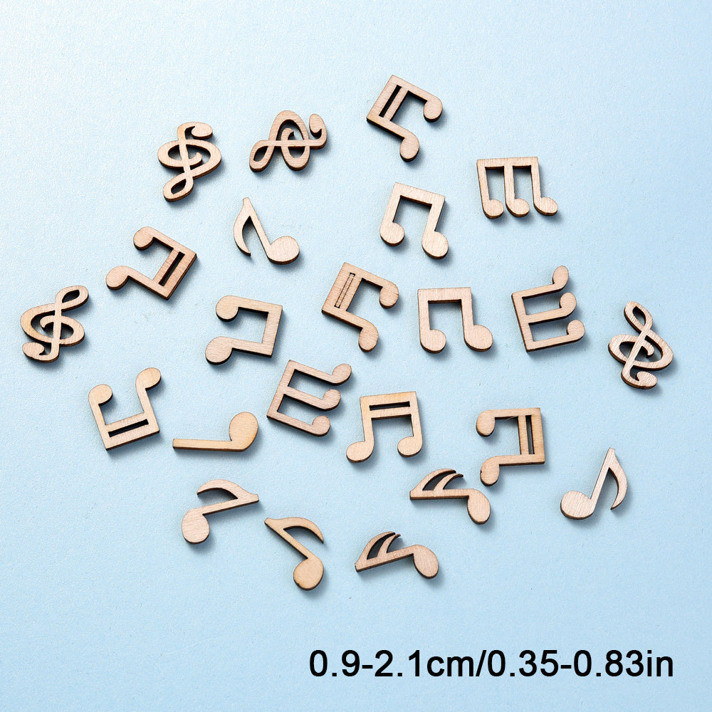 Wooden Music Note Decorative Embellishments