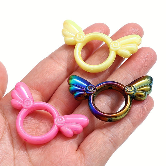 10PCS 24×47mm Multicolor Angel Wing Acrylic Bead Set