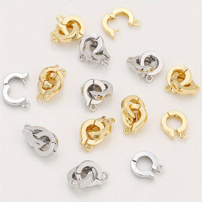 1 Pair 8mm Gold & Silver Copper Jewelry Clasps