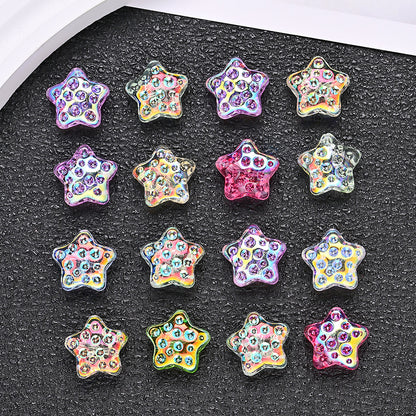 10pcs 18mm Vibrant Star Glass Beads
