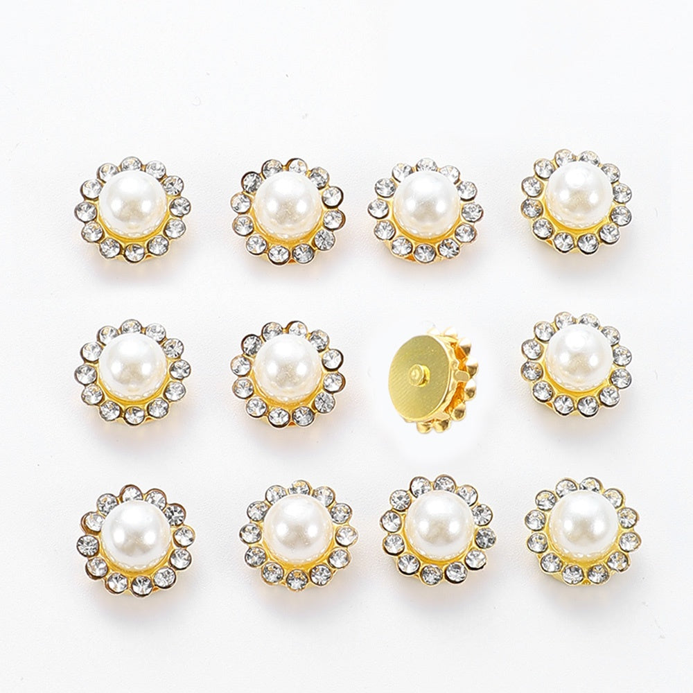 Flower Rhinestone Pearl Cabochons