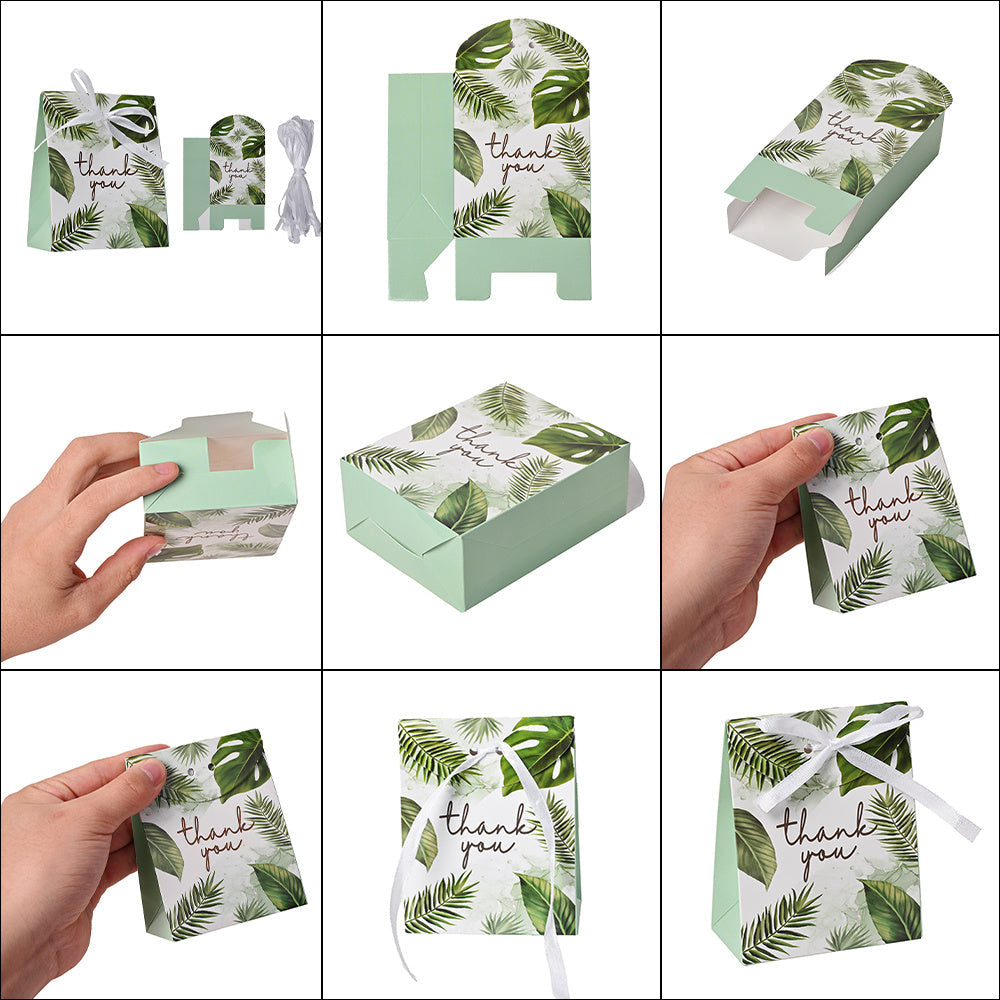 Green Leaf Thank You Gift Packaging Bags