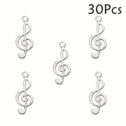 Silver Music Symbol Metal Pendant Charms