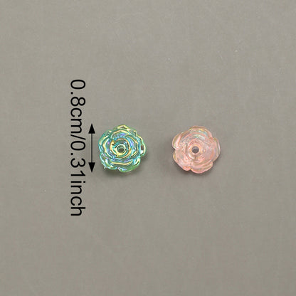 50pcs 8mm Glow-in-the-Dark Acrylic Flower Beads