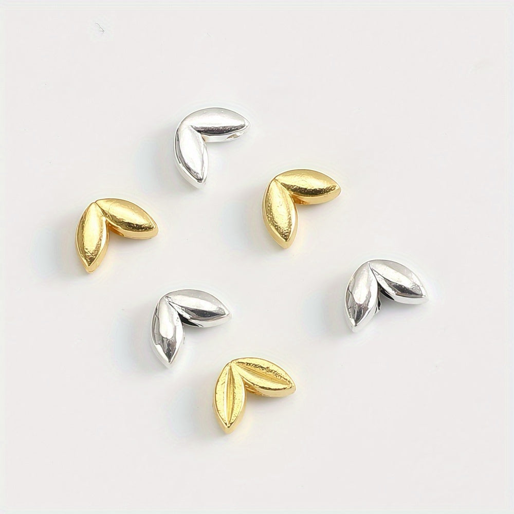 Gold & Silver Wheat Alloy Beads