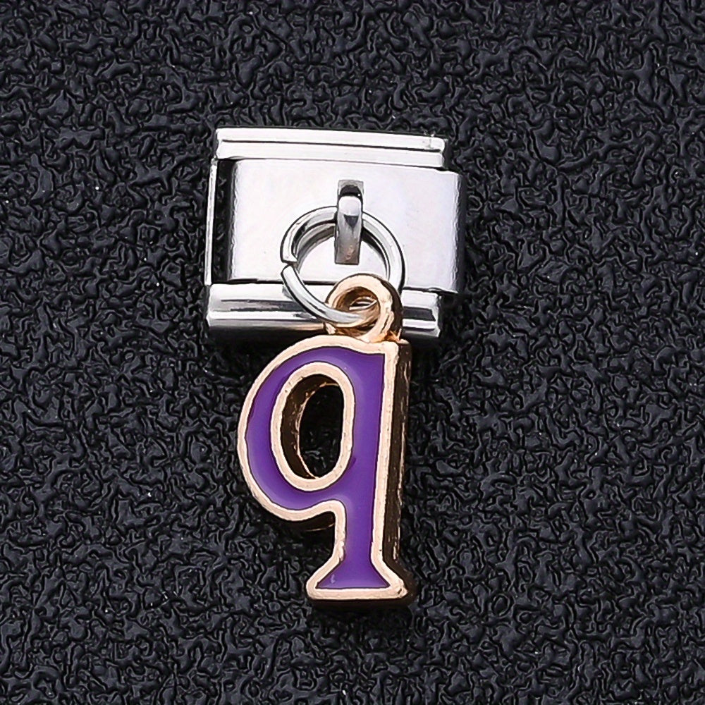 1PC A-Z English Letter Charm Link Set for 9mm Bracelets