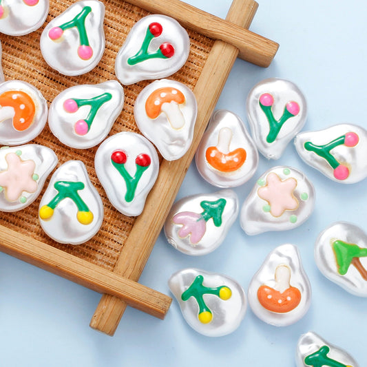 10PCS Water Drop Double-Sided Imitation Pearl Bead Set
