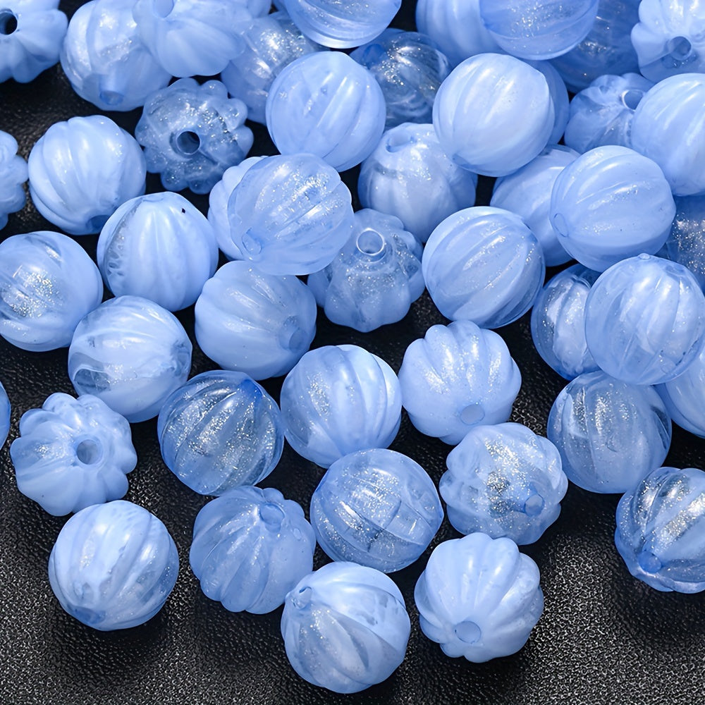 Fine Glitter Pumpkin Acrylic Spacer Beads