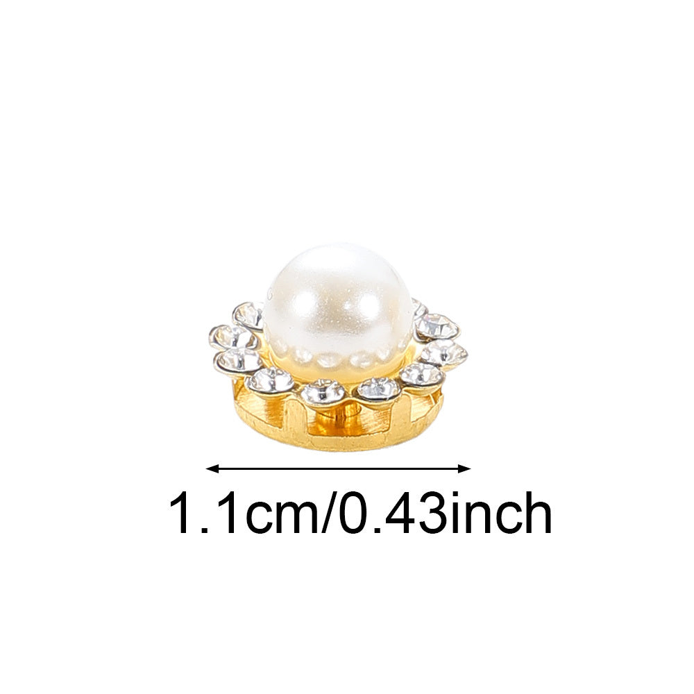 Flower Rhinestone Pearl Cabochons
