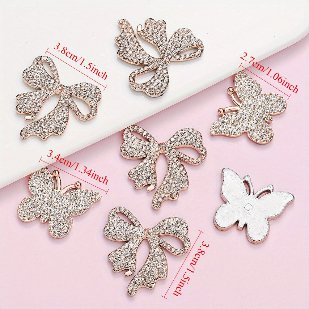Gold Butterfly & Bow Shape Plastic Patches
