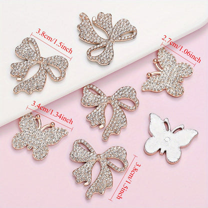Gold Butterfly & Bow Shape Plastic Patches