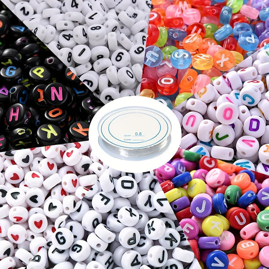 Mixed Acrylic Letter Beads Set
