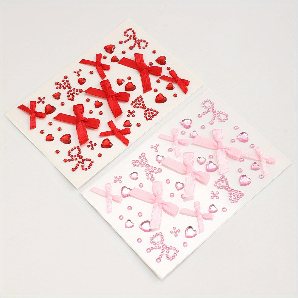 3D Pink Lace Bow Stickers