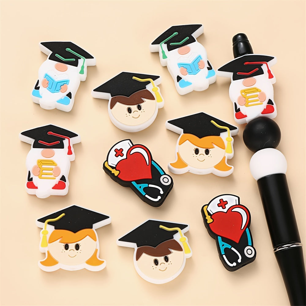 5-Piece Graduation Character Silicone Beads