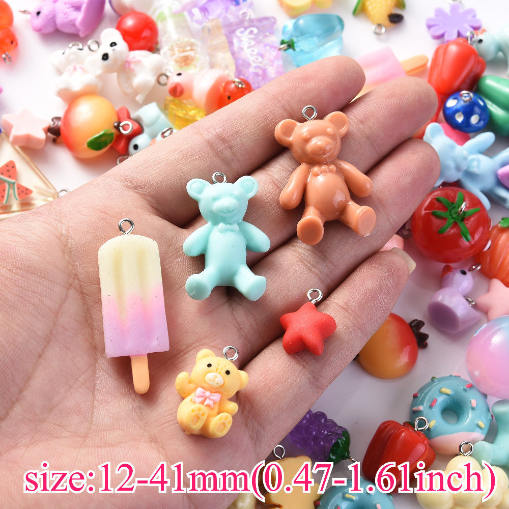 Resin Fruit & Novelty Charms Set