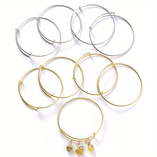60-Piece Gold & White K Basic Bangle Bracelet Set