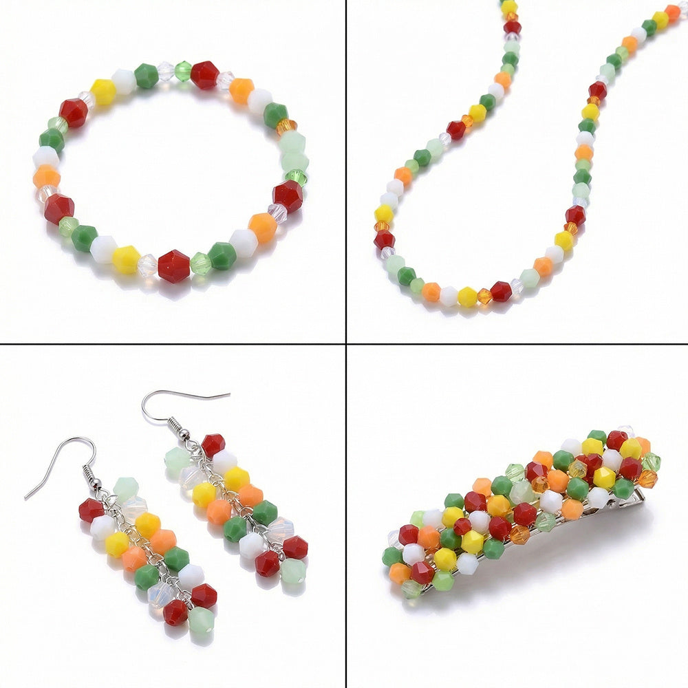 Mixed Faceted Artificial Crystal Beads