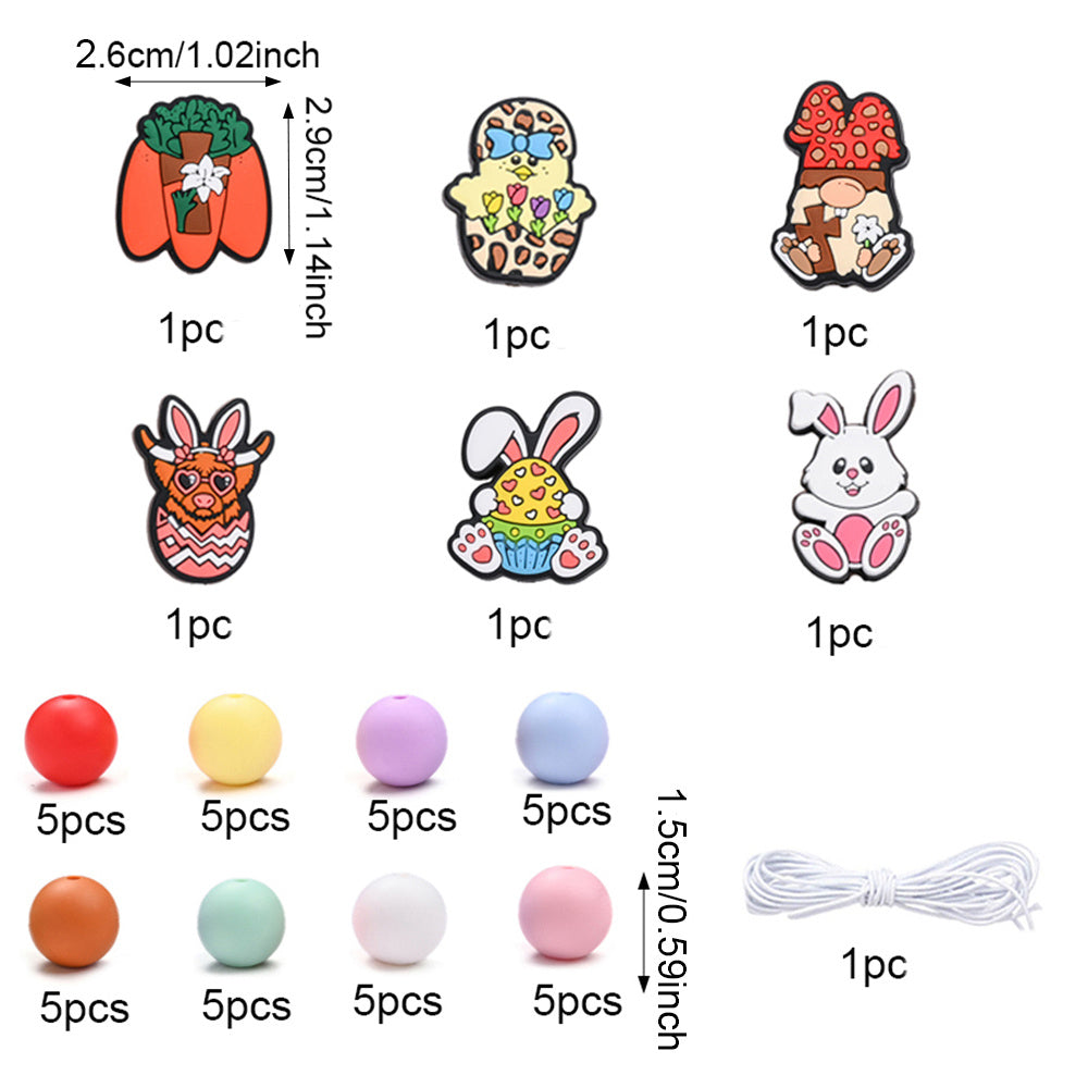 Rainbow Silicone Beads