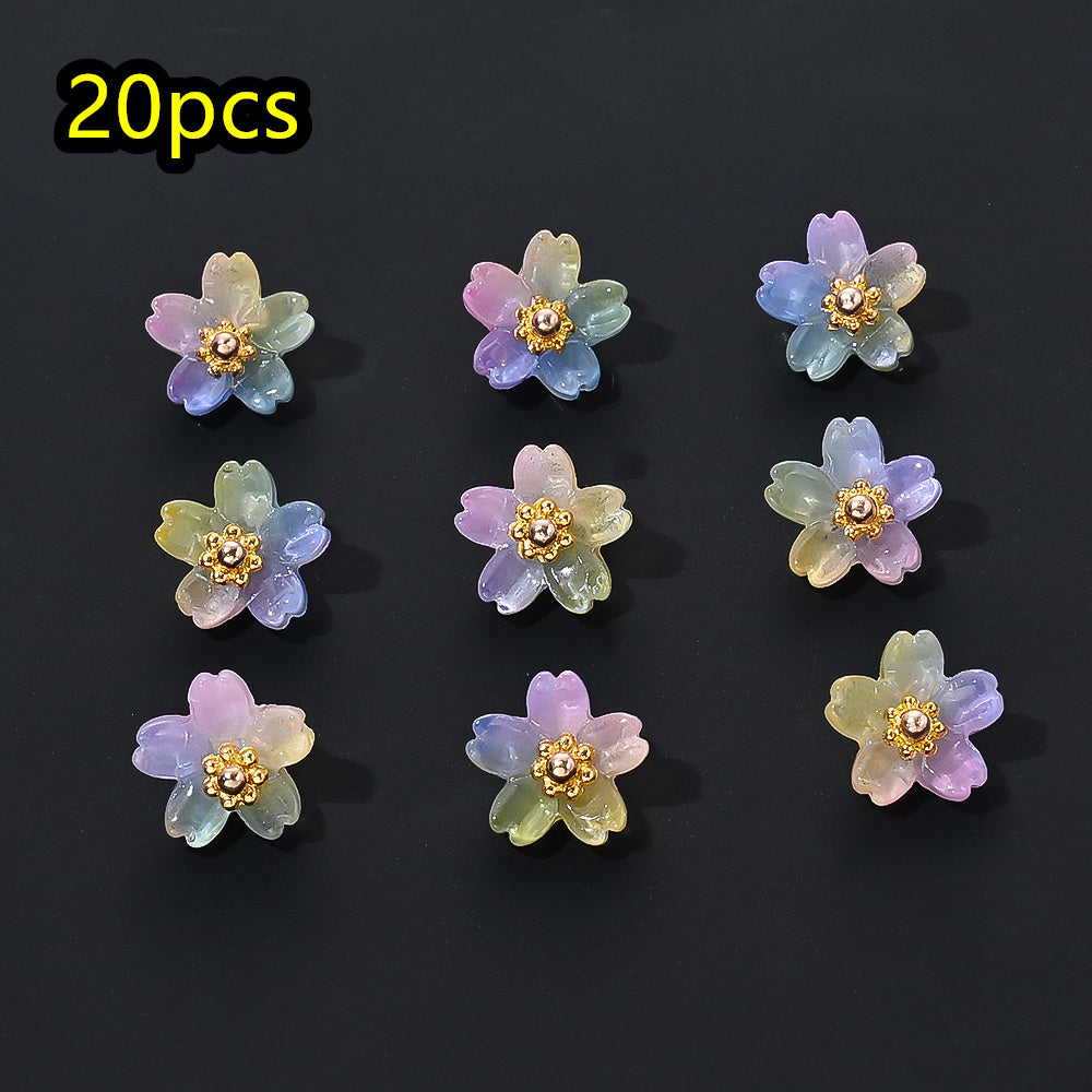 Shiny UV Iris Flower Beads