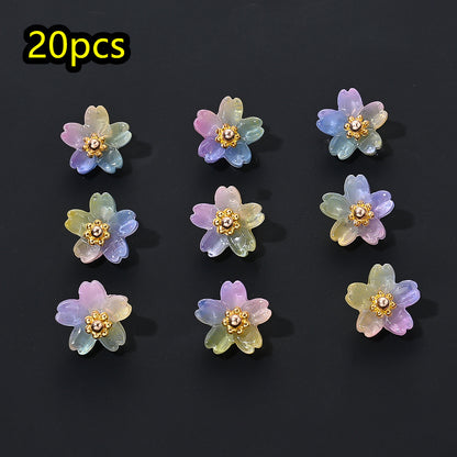 Shiny UV Iris Flower Beads