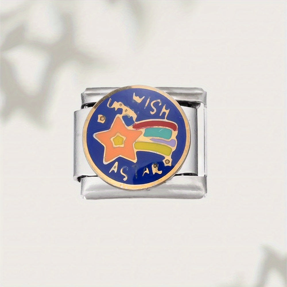 Space-Themed Stainless Steel Bead