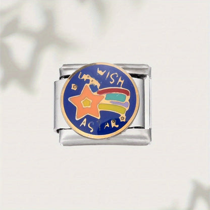 Space-Themed Stainless Steel Bead