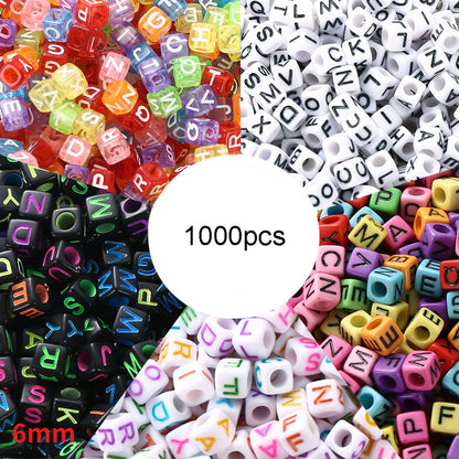 1000/1400PCS A-Z Mixed Color Acrylic Letter Bead Set