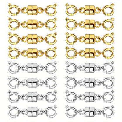 16-Piece Gold & Silver Magnetic Jewelry Clasps