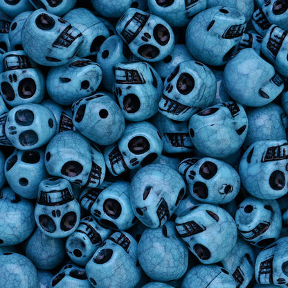 Blue Skull Acrylic Beads