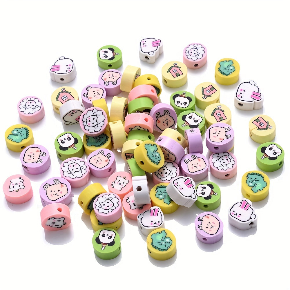 50pcs Mixed Animal Polymer Clay Beads