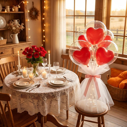 Bubble & Red Heart Balloon Set