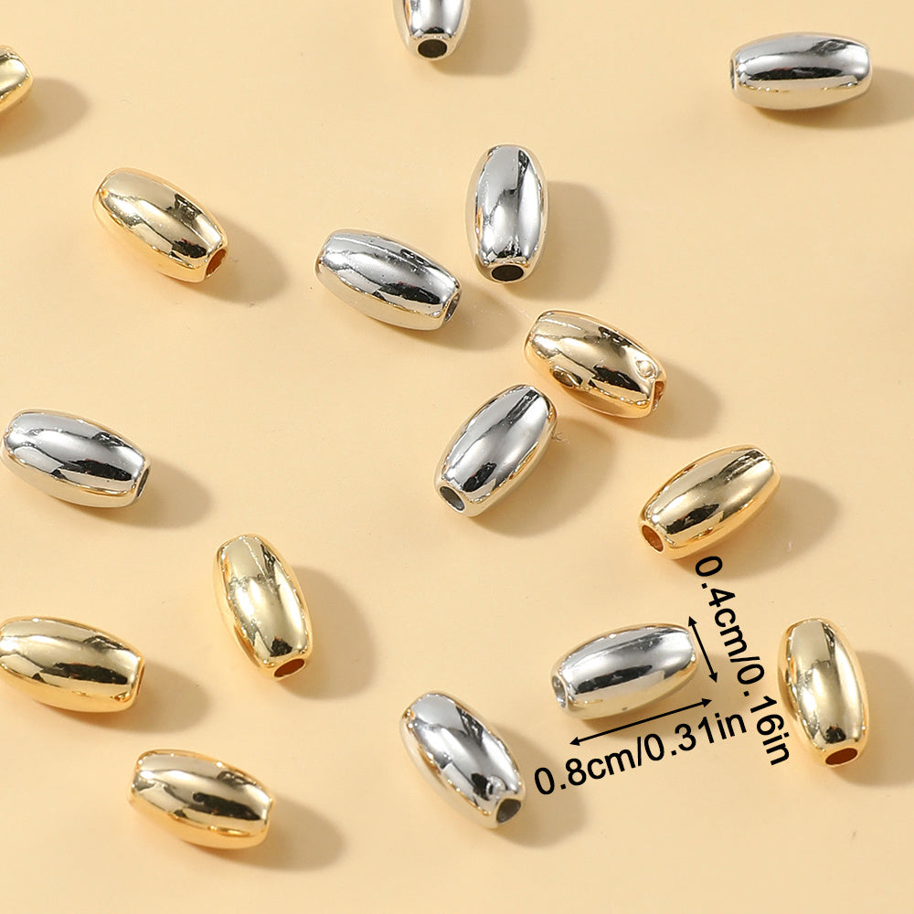 Gold and Silver Oval Acrylic Spacer Beads