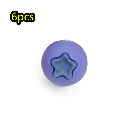 6pcs/set Fruit Theme Silicone Focal Beads Set