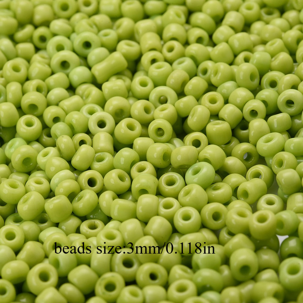1000pcs 3mm Green Seed Beads